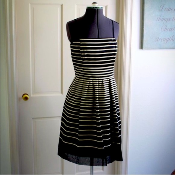 Taylor Dresses & Skirts - Feminine and Fabulous! Black and Ivory Striped Taylor Dress